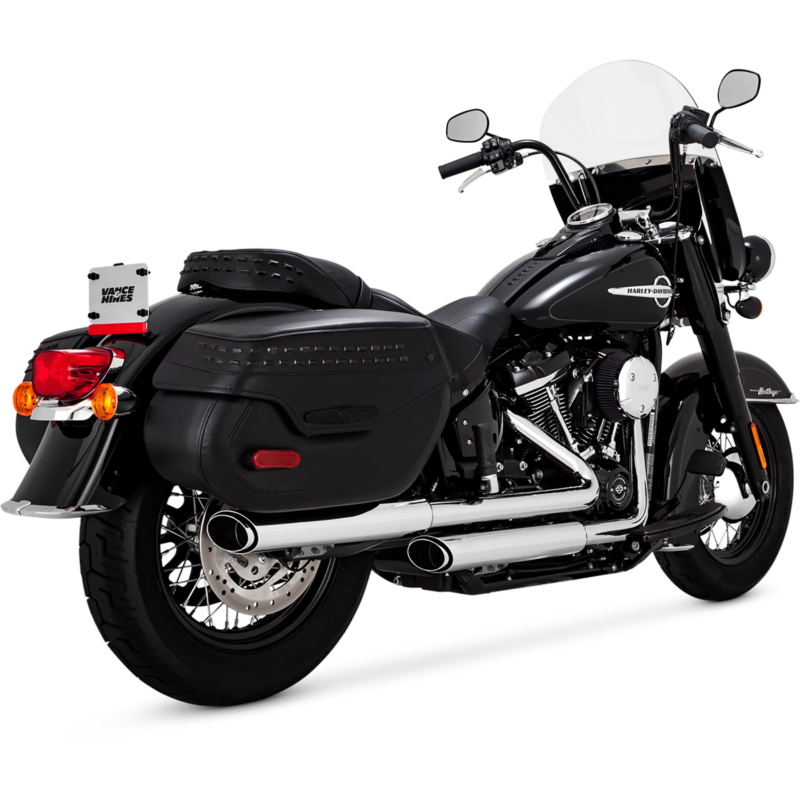 3" Round Twin Slash Slip-On Mufflers, 2018-21 Harley Softail Heritage / Deluxe