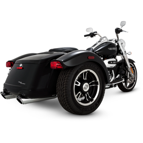 4" Round Twin Slash Slip-On Mufflers, 2017-21 Harley Freewheeler