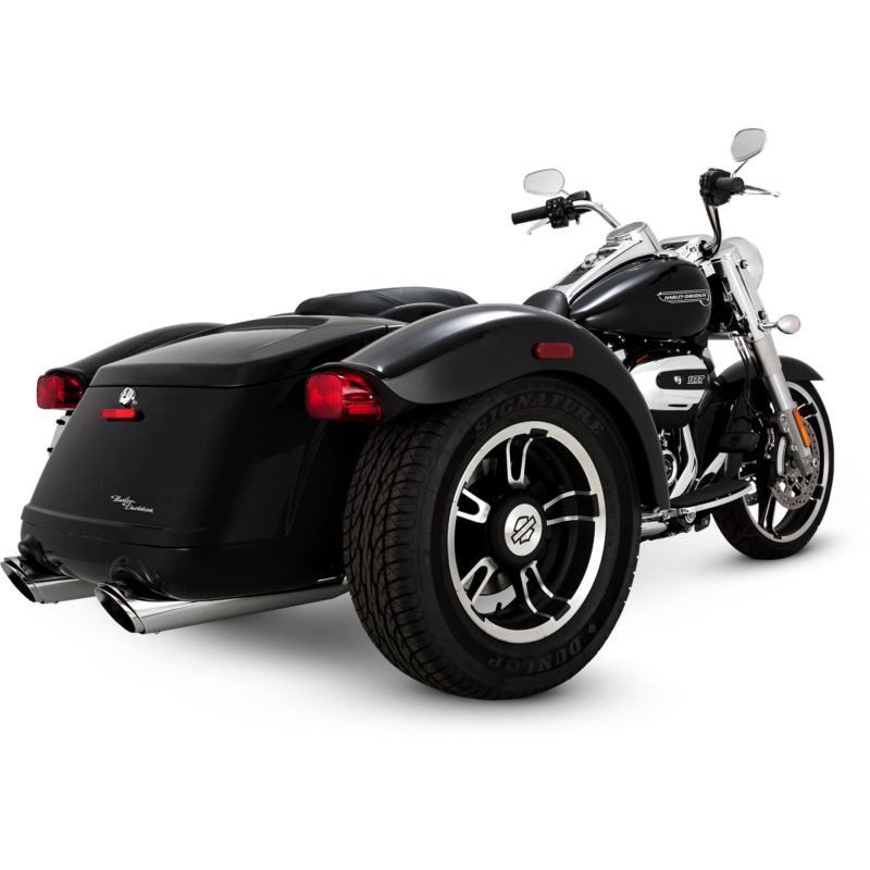 4" Round Twin Slash Slip-On Mufflers, 2017-21 Harley Freewheeler
