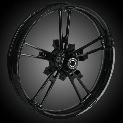 FAT 18 x 5.5" Enforcer Wheel, Rotors, Front Tire, Black, 2000-22 Harley Bagger