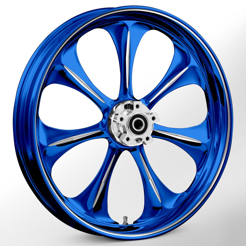 Atomic Dyeline Blue Wheels RYD Wheels WanaRyd Motorcycle