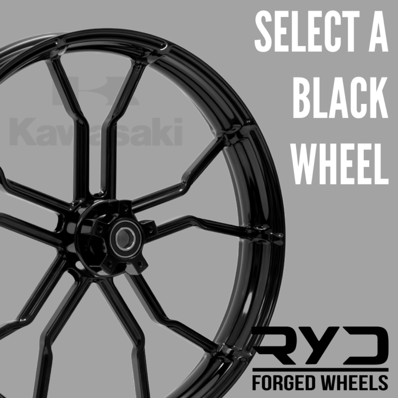 RYD Wheels 21" Front Black Wheel & Rotors Package, 2011-2024 Kawasaki Vaquero/Voyager