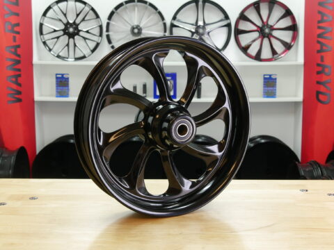 16 x 3.5 Twisted Powdercoated Black Wheel