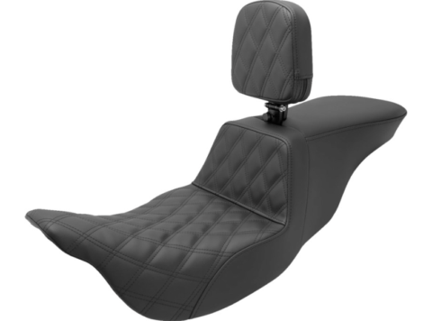 Tour Step Up Seat, Front Lattice Stitch, Rider Backrest, 1997-2007 FLHR, FLHX (except FLHRS)