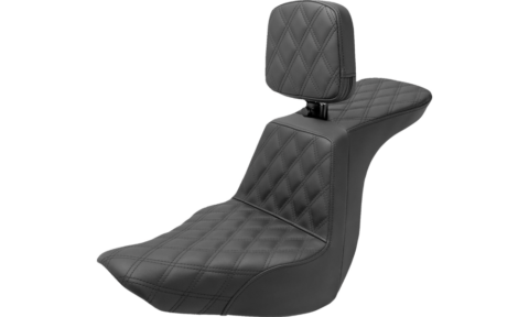 Tour Step Up Seat, Full Lattice Stitch, Rider Backrest, 2006-2017 Dyna