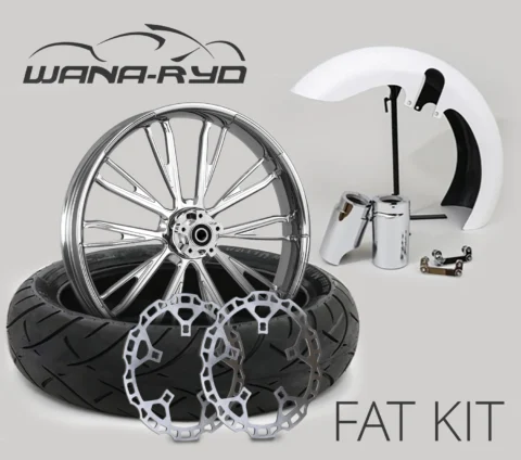 Harley Fat Front Tire Kit, Road Glide - Resistor Chrome