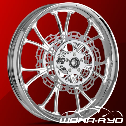 Arc Chrome 19" or 21" Front / 18" Rear Wheel & Rotor Set, 2009-2025 Touring