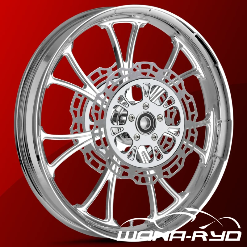 Arc Chrome 19" or 21" Front / 18" Rear Wheel & Rotor Set, 2009-2025 Touring