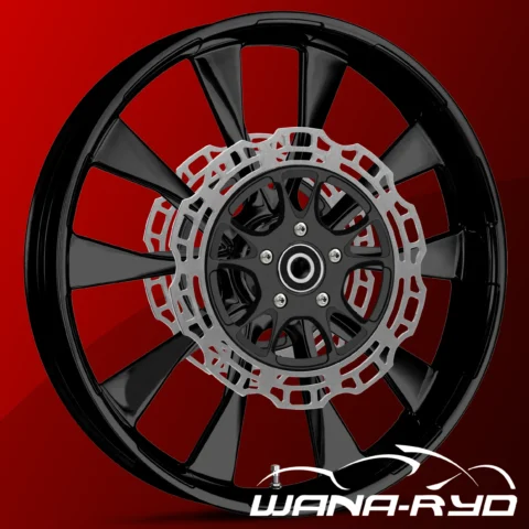 Diode Blackline 19" or 21" Front / 18" Rear Wheel & Rotor Set, 2009-2025 Touring