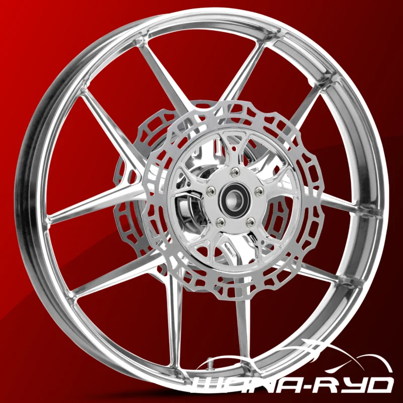 Inductor Chrome 19" or 21" Front / 18" Rear Wheel & Rotor Set, 2009-2025 Touring
