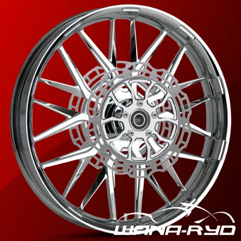 Insulator Chrome 19" or 21" Front / 18" Rear Wheel & Rotor Set, 2009-2025 Touring