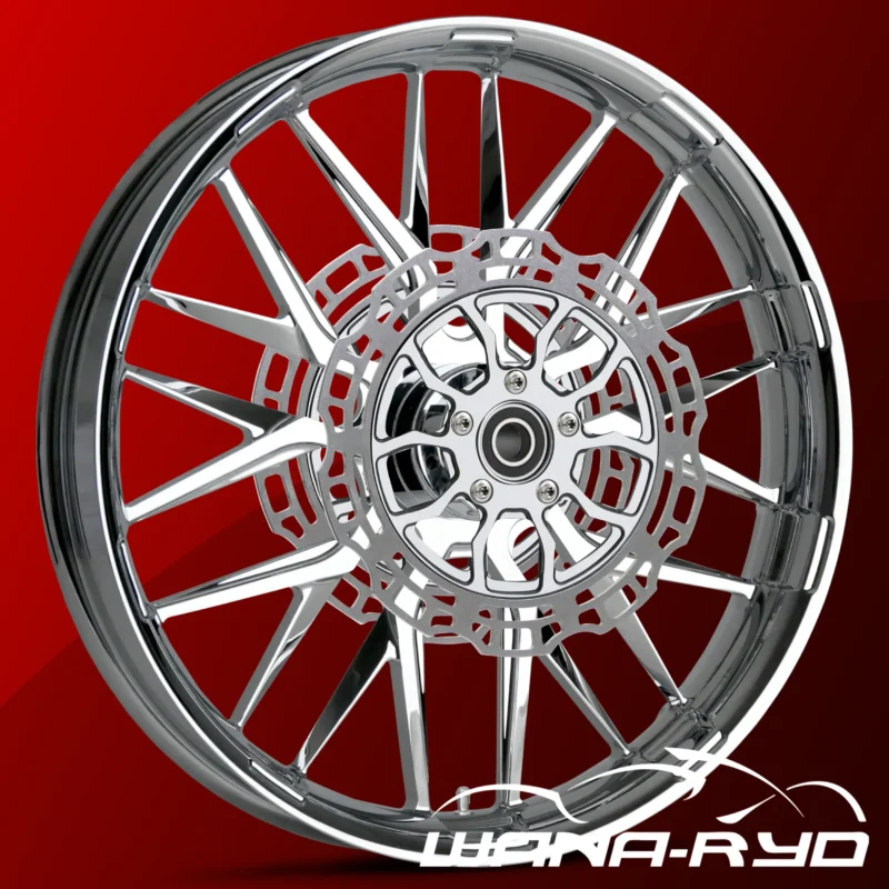 Insulator Chrome 19" or 21" Front / 18" Rear Wheel & Rotor Set, 2009-2025 Touring