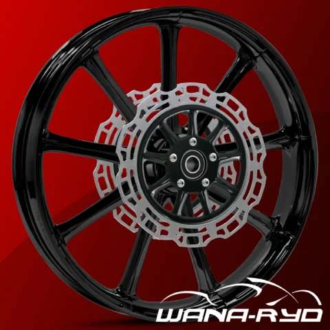 Ion Blackline 19" or 21" Front / 18" Rear Wheel & Rotor Set, 2009-2025 Touring