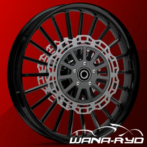 Pulse Blackline 19" or 21" Front / 18" Rear Wheel & Rotor Set, 2009-2025 Touring