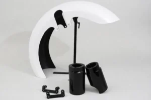 18 180MM Fiberglass Fender Front Tire Kit, 2008-2013 Harley Touring - Black