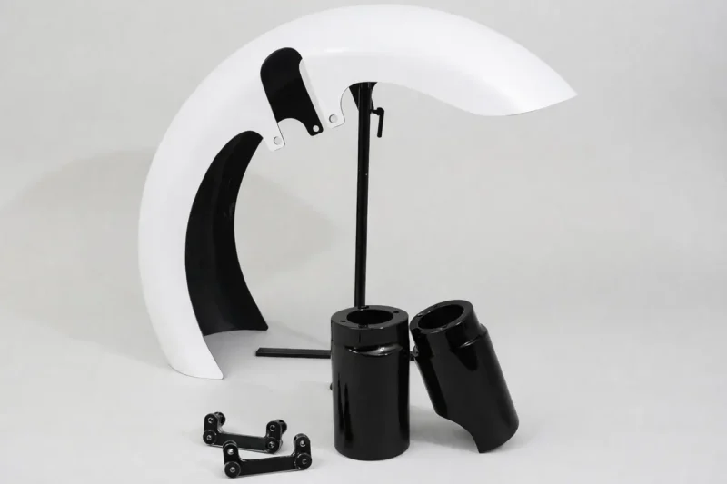 18 180MM Fiberglass Fender Front Tire Kit, 2008-2013 Harley Touring - Black