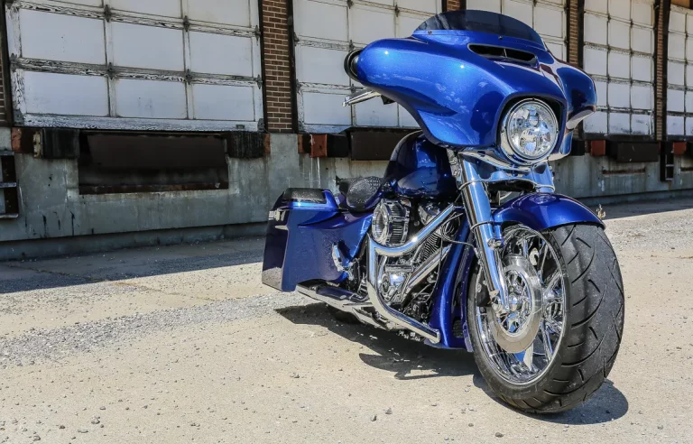 Harley bagger with BADDAD 18-inch fat tire kit