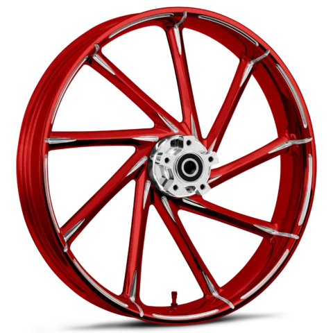 Kinetic Dyeline Red Polished Wheels