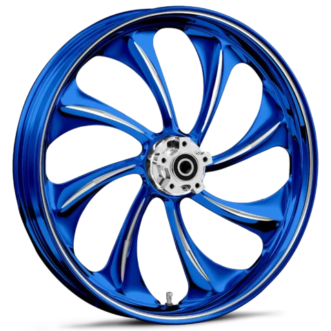 Twisted Dyeline Blue Polished Wheels