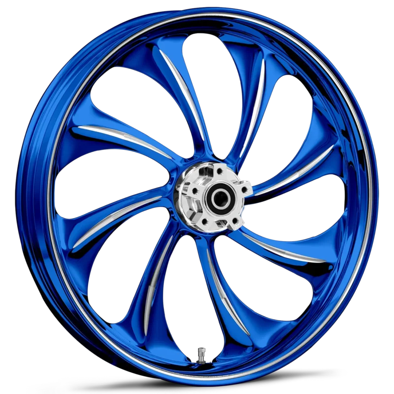 Twisted Dyeline Blue Polished 23 x 5.5 Wheel