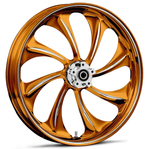 Twisted Dyeline Orange Polished Wheels