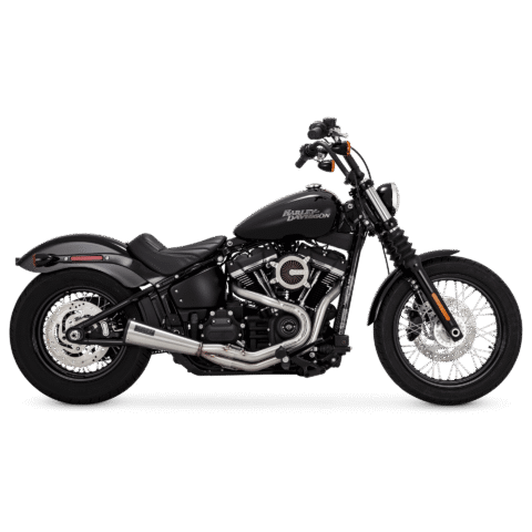 Stainless 2-into-1, Upsweep, Brushed, 2018-2023 Softail Narrow Tire