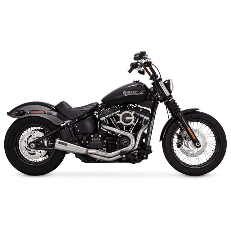 Stainless 2-into-1, Upsweep, Brushed, 2018-2023 Softail Narrow Tire