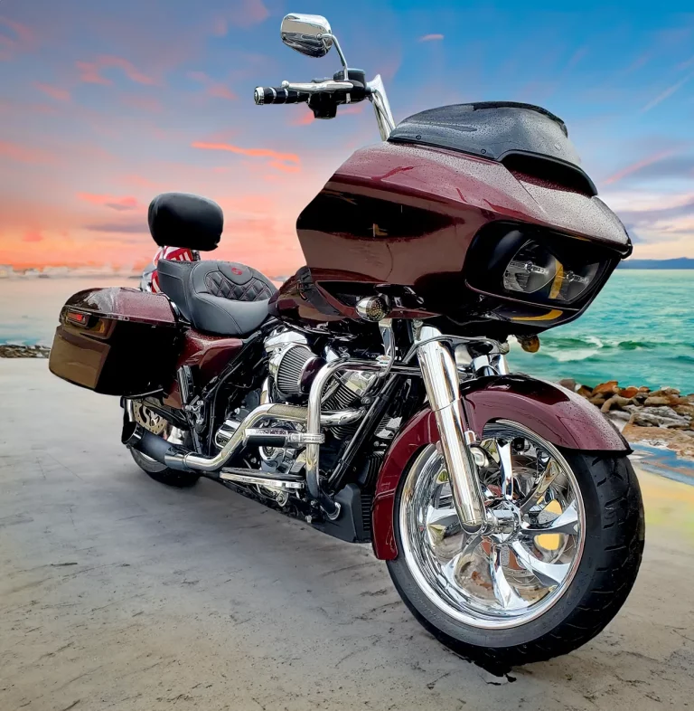 Harley Road Glide with 18x5.5 fat tire kit installed