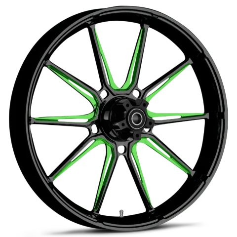 RYD Wheels Fuse Touch Of Color Green Wheels