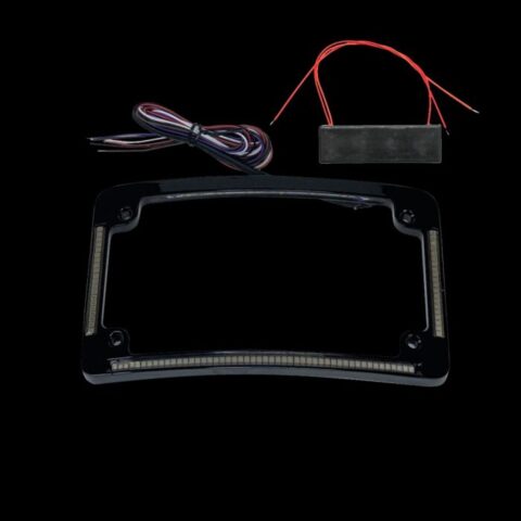 Custom Dynamic Radius License Plate Frame with Auxiliary Red LEDs & Tag Illumination