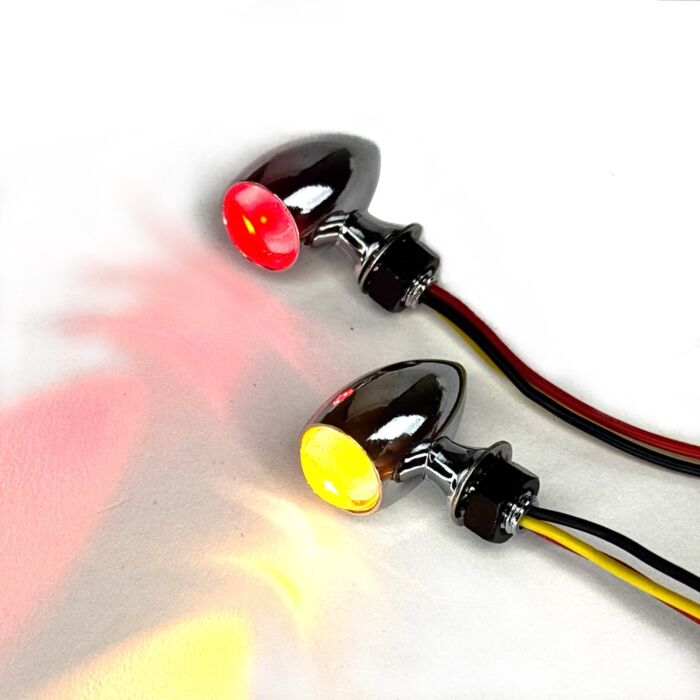 Custom Dynamic Run & Turn Signal Rear Micro Bullet Motorcycle LED Turn Signals