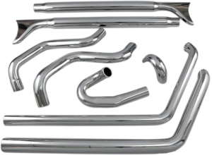 True Duals Exhaust System with Fishtail Mufflers without Baffles, Softail