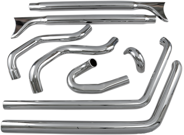 True Duals Exhaust System with Fishtail Mufflers without Baffles, Softail