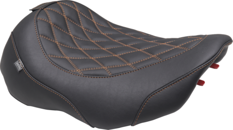 Wide Tripper™ Solo Seat, Dark Brown/Mandarin Orange Stitching