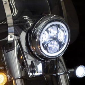 7" Halo Headlamp with Touring Adapter,  Chrome