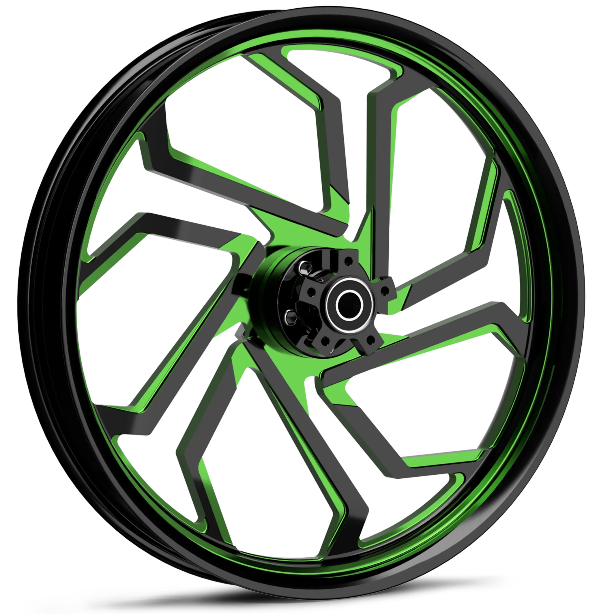 RYD Stator Dyeline Touch Of Color Green Harley wheel