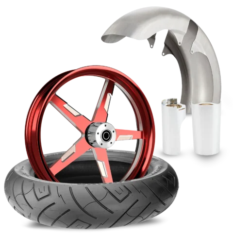 Onyx Red Contrast Fat Tire Kit