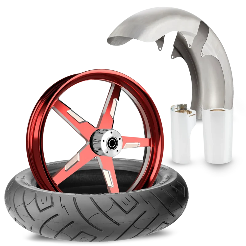 Onyx Red Contrast Fat Tire Kit