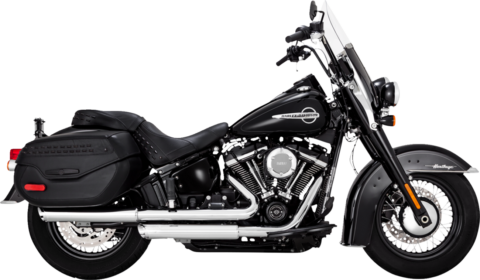 3" Twin Slash Slip-On Mufflers, Chrome, 2018-2024 Softail Heritage/Deluxe