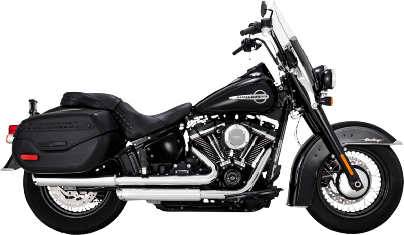 3" Twin Slash Slip-On Mufflers, Chrome, 2018-2024 Softail Heritage/Deluxe