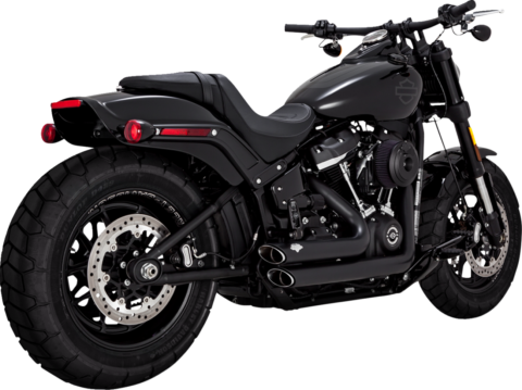 Shortshots Staggered Exhaust System - Matte Black, 2018-2024 Harley Softail
