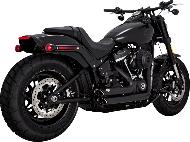 Shortshots Staggered Exhaust System - Matte Black, 2018-2024 Harley Softail